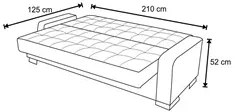 Sofá Cama para Sala de Estar Lisboa Suede Cinza - Ibiza