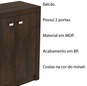 Balcão para Escritório Home Office ME4103 MDP Rustico G69 - Gran Belo