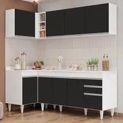 Armário de Cozinha Modulado de Canto Direito 4 Peças CP41 Balcão com T