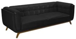 Sofá Living Decorativo 2 Lugares 180cm Bellart Z32 Sintético Preto - M