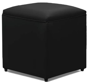 Puff Decorativo Quadrado para Sala Lígia Sintético E03 - D'Rossi - Preto