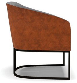 Poltrona Decorativa Industrial Preta Stella Nozes/Linho Grafite D03 - D'Rossi