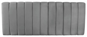 Kit Calçadeira e Painel Olivia King 195 cm Veludo Cinza - D'Rossi