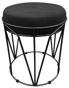 Puff Multiuso com Mesa Babu 2 em 1 Suede Base Preto D'Rossi - Preto