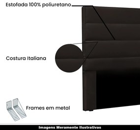 Cabeceira Decorativa Queen Size 1,60M Guess PU Marrom G63 - Gran Belo