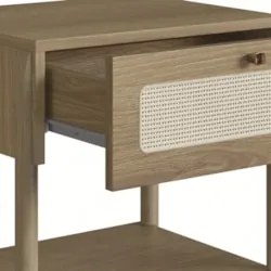 Mesa de Cabeceira Com 1 Gaveta Pés Madeira Arlo A10 Hanover - Mpozenat
