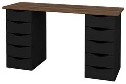 Mesa para Computador Escrivaninha Due Web Nogal/Preto - Artany