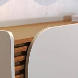 Balcão Buffet e Cristaleira com Adega Madrid C05 Off White Matte/Freij