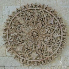 Mandala Flor em Madeira 40cm - Bali