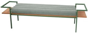 Banco Moss Rolinho Sarja Sálvia Aço Verde 175cm - 73834 Sun House