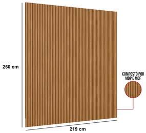 Painel TV 75 Polegadas Ripado Marisa Nature Fosco 219x250 L04 - D'Rossi
