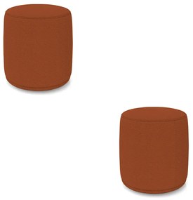 Puff Redondo Orgânico para Sala kit 2 Malu Bouclê M11 - D'Rossi - Terra