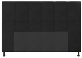 Cabeceira Stambul Para Cama Box Queen 160 cm Suede M11 - D'Rossi - Preto
