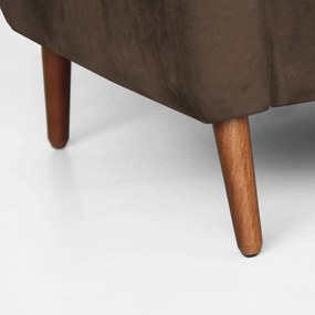 Namoradeira Bruna Pé Palito Suede Marrom Luxo