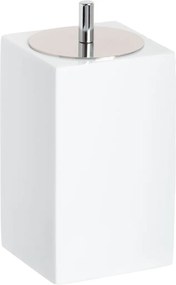 Porta Algodão em Resina Branco - Cromado