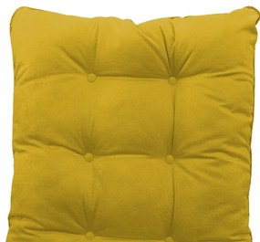 Kit Almofadas para Poltrona e Puff Costela Suede Amarelo - ADJ Decor