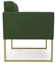Sofá Namoradeira e 1 Poltrona Base Industrial Dourado Ana Suede Verde
