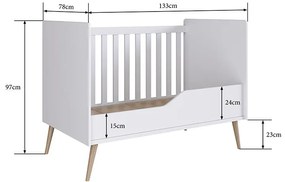 Berço Infantil Mini Cama Retrô Com Pés Palito - Branco