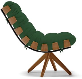 Poltrona Giratoria Costela Kit 2 Veludo Base de Madeira MA30 M11 - D'Rossi - Verde