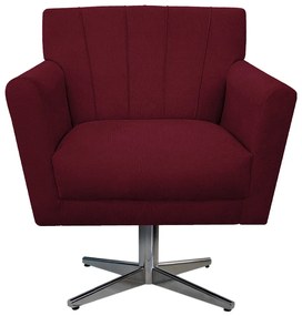 Poltrona Laura Base Giratória de Metal Suede Bordô - ADJ Decor