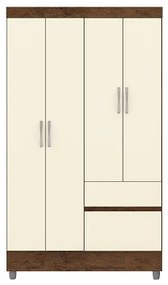 Guarda Roupa Ideal 4 Portas Plus Imbuia/Champanhe - Vila Rica Móveis