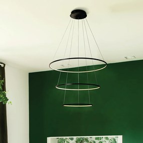Pendente Birdie Aros Ø80X2Cm / Ø60X2Cm / Ø40X2Cm Led 39W 3000K Bivolt... (Preto)