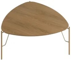 Mesa de Centro Baixa Para Sala Pés Metálicos Blen Louro/Dourado I06 -