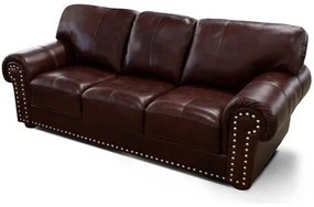 Sofá Landon 3 Lugares Couro Café 235cm - 70001 Sun House
