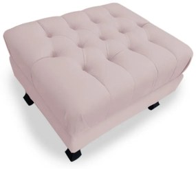 Puff Baú Decorativo Luis XV  Capitonê 60x50cm Suede Rosa Bebê - Sheep Estofados - Rosa