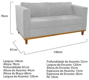 Kit Sofá 2 Lugares e 2 Poltronas Europa Corano Branco ADJ Decor