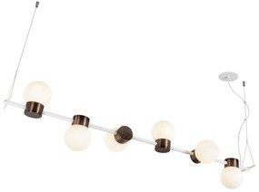 Pendente Sonata 23X130X25Cm 6Xg9 Aluminio E Globo Ø12Cm | Usina 16950/... (BT - Branco Texturizado, FOSCO)
