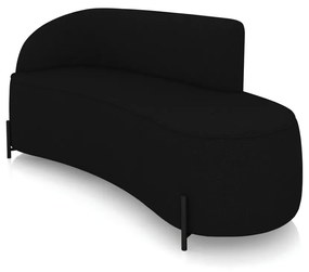 Sofá 3 Lugares Orgânico 180cm Pé Ferro Preto Morgan Linho D03 - D'Rossi - Preto