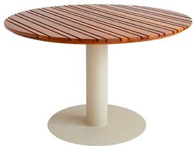 Mesa de Jantar Deck Redonda Cumaru Vermelho Base Taupe 100cm - 75509 Sun House