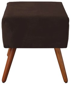 Puff Decorativo Quadrado Malu com Pés Palito Suede Marrom