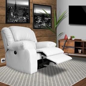 Poltrona do Papai Reclinável Elétrica Magnum PU Sintético Branco G23 - Gran Belo