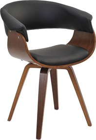 Cadeira Decorativa para Sala de Jantar Ohana Fixa PU Preto G56 - Gran Belo