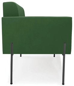 Sofá Namoradeira 2 Lugares Pé de Ferro Preto Elisa Suede D03 - D'Rossi - Verde