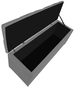 Calçadeira Estofada Liverpool 90 cm Solteiro Linho Chumbo - ADJ Decor