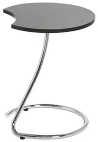Mesa Lateral Fit Cromada Tampo Madeira Preta - 17475 Sun House