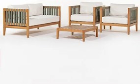 Conjunto Sofá Aurora Almofada Areia Mesa Centro Mel - 78438 Sun House
