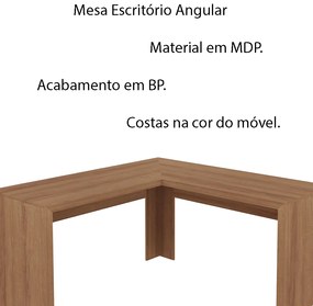 Mesa Angular para Escritório Home Office ME4116 MDP Amendoa G69 - Gran Belo