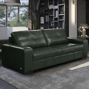 Sofá Decorativo 3 Lugares Turim 200cm Couro Verde G58 - Gran Belo