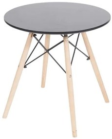 Mesa Eames Infantil Tampo MDF Preto com Base Madeira 60 cm (LARG) - 51925 Sun House