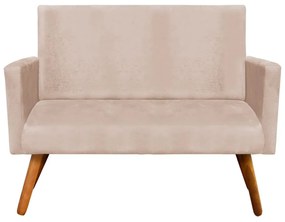 Namoradeira Nina Suede Pés Palito Castanho D'Rossi - Bege