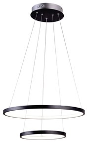 Pendente Orlo Duo Anel Redondo Duplo Ø50Cm Led 40W 3000K Bivolt Preto... (Preto)
