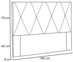 Cabeceira Cama Box King 195 cm Aquilla Linho S04 - D'Rossi - Natural