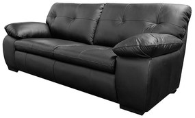 Sofá de Couro 3 Lugares Texas 208cm M06 Cor Preto 450 - ADJ DECOR