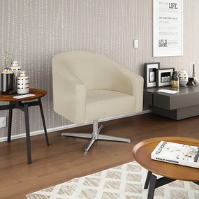 Kit 02 Poltronas DecorativasSala de Estar Recepção Luiza Base Giratória de Metal Suede - ADJ Decor