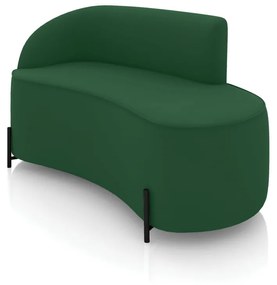 Sofá 2 Lugares Orgânico 140cm Pé Ferro Preto Morgan Veludo D03 - D'Rossi - Verde