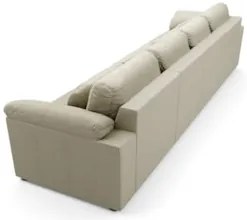 Sofá Retrátil 5 Lugares Para Sala 414cm Dijon Couro Creme S07 - Mpozen